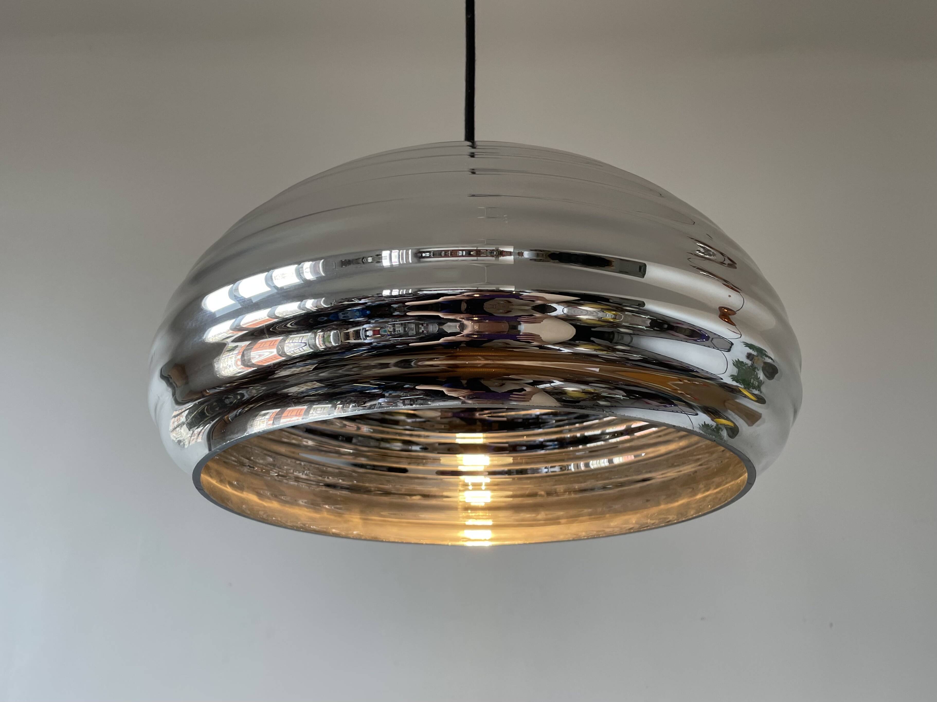 Vintage silver glass pendant light