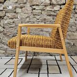 Vintage 1970 curled fireside chair