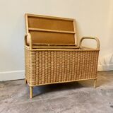 Braided rattan chest