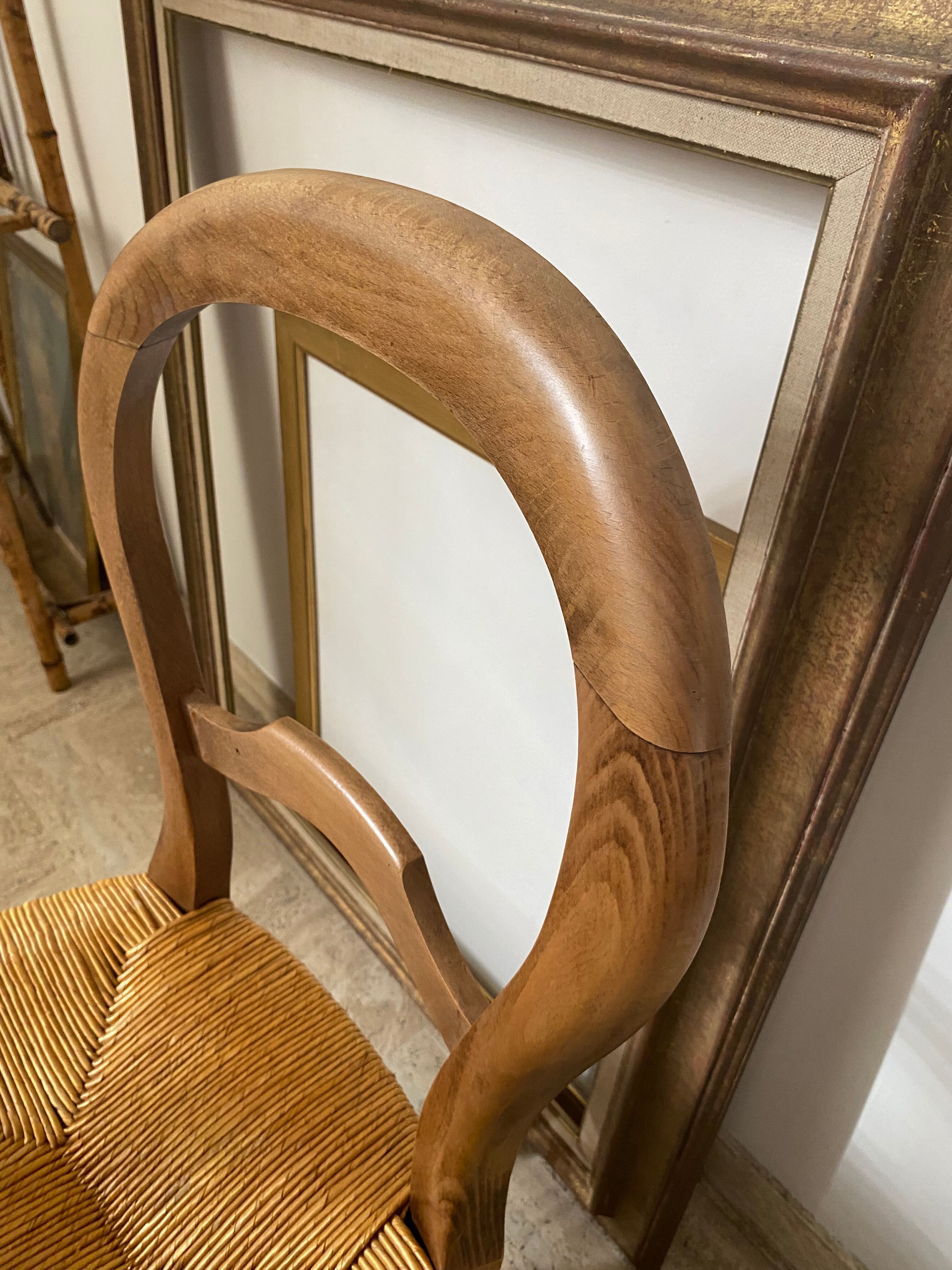 Deux chaises paillées création artisanale années 80