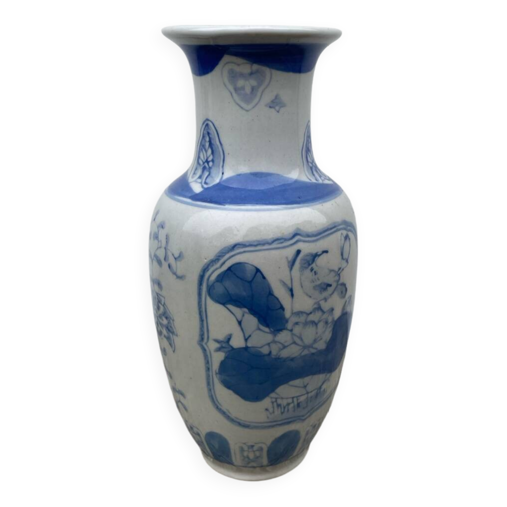 Asian blue and white ceramic vase