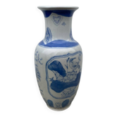 Vase asiatique bleu et blanc céramique