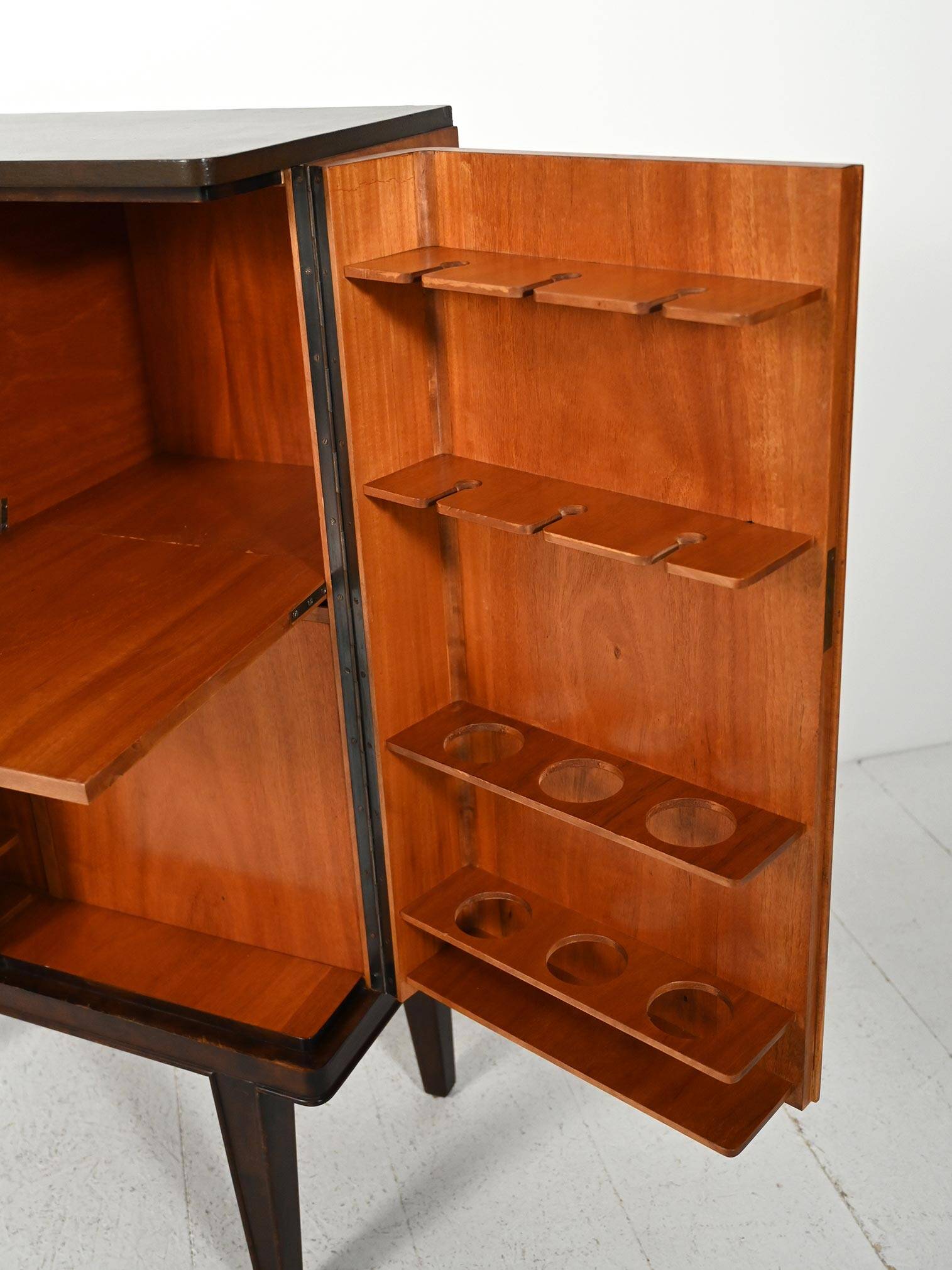 Scandinavian 1940s bar cabinet with inlays