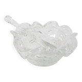 Large glass mortar with bubbles in the Biot style with a 1970s design pestle.