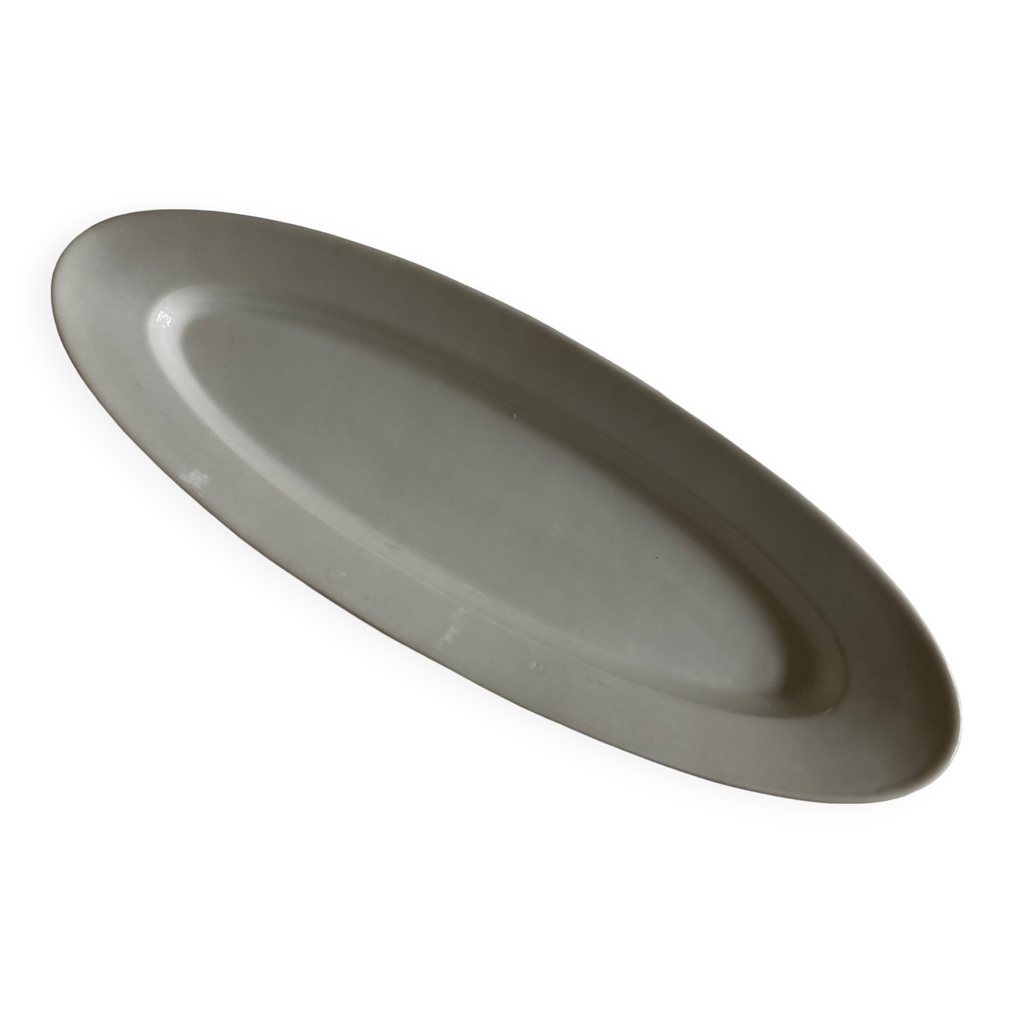 19th century white porcelain shuttle centerpiece dish