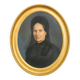 19th-century portrait depicting a woman dressed in black.
