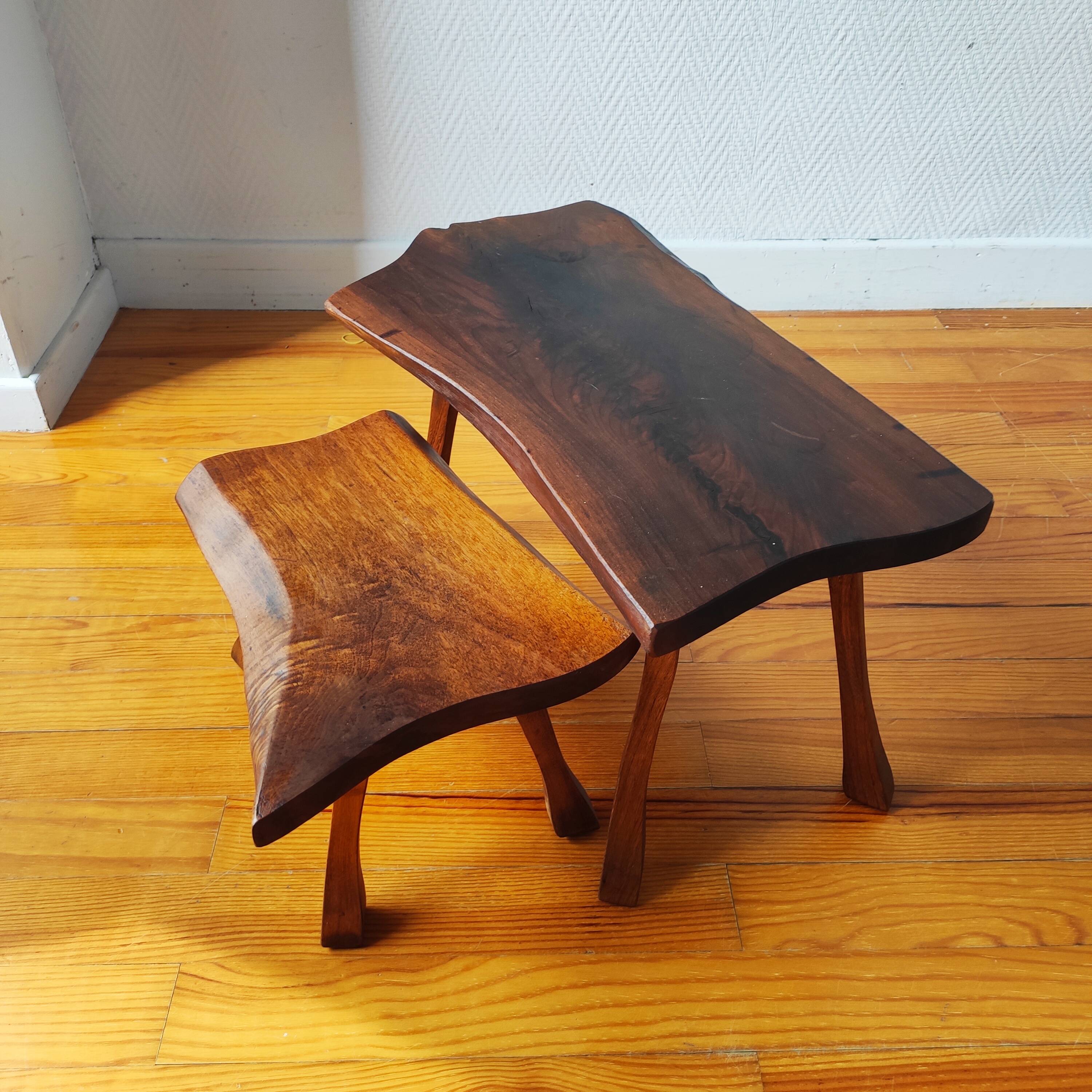 Brutalist wooden tables