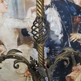 Important gilded bronze chandelier with five lights, Napoléon III period, 19th century.