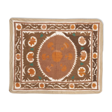 Suzani Tapestry - Faded Red Uzbek Table Cloth - Tribal Embroidery Wall Decor, Vintage Boho Bedspread