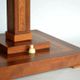 Vintage Wooden Table Lamp with Geometric Marquetry Inlay – Fabric Lampshade