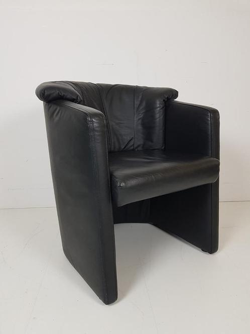 Black leather armchair Rolf Benz