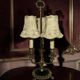 Antique three-light table lamp