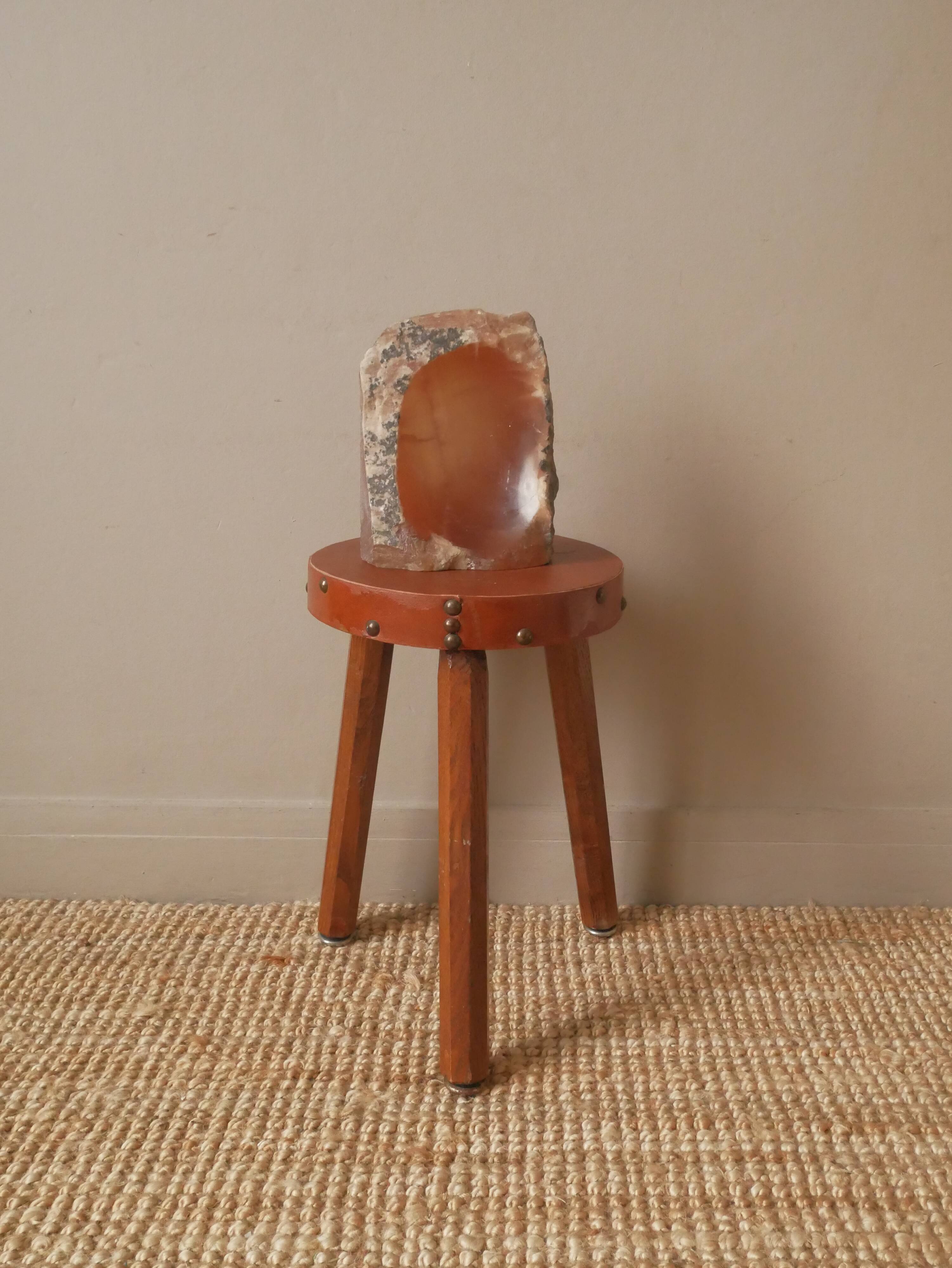 Empty mineral sculpture pocket cut stone handmade object