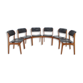 6 chaises de salle à manger en teck Erik Buch des années 1960