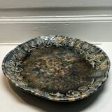 Grand plat fleuri bleu