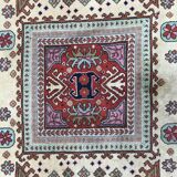 Old hand made square transylvania oriental rug wool 182 x 182