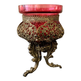 Chrome brass night light or candle holder