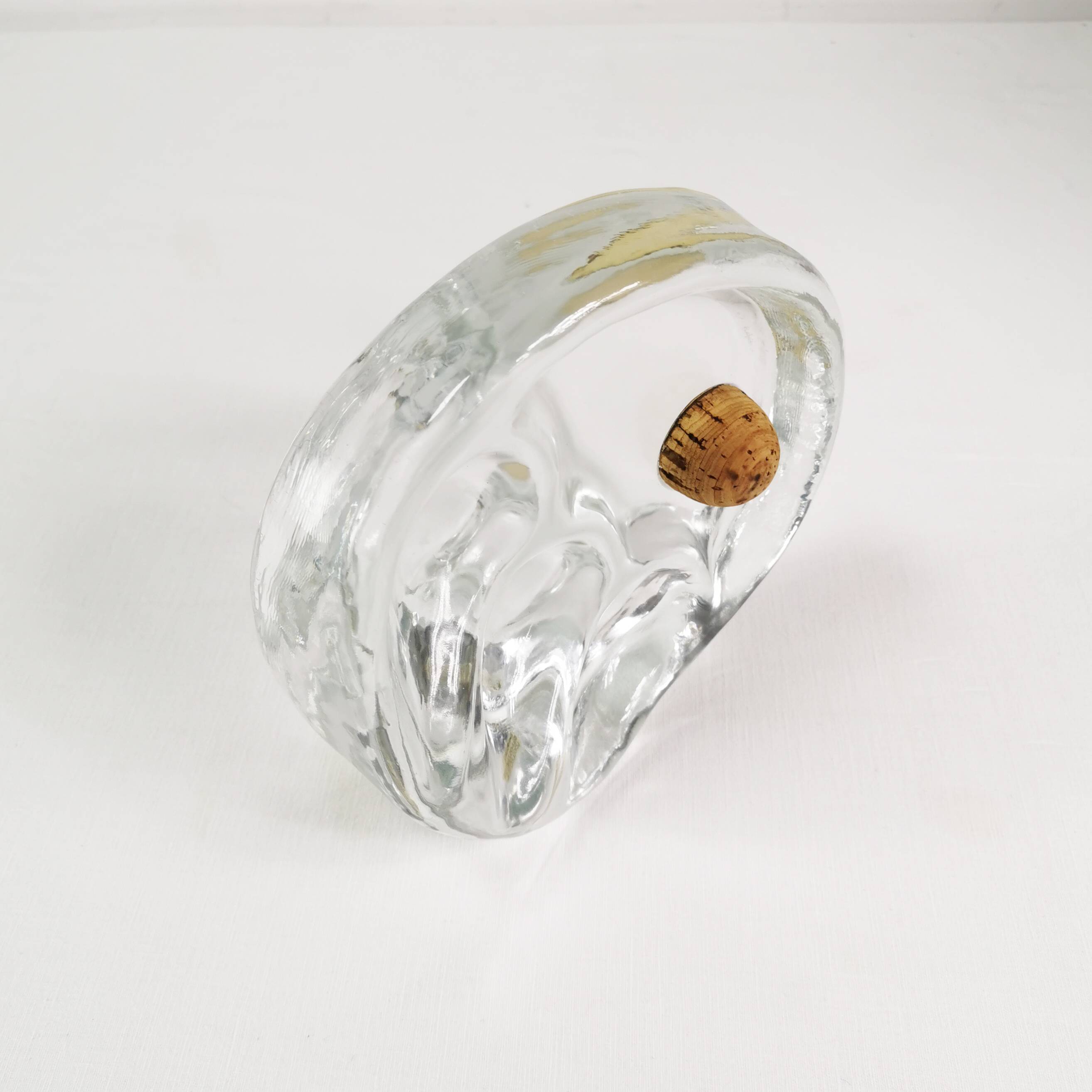 Modernist pipe ashtray, Glasdesign Georgshutte, Germany, 1970s.