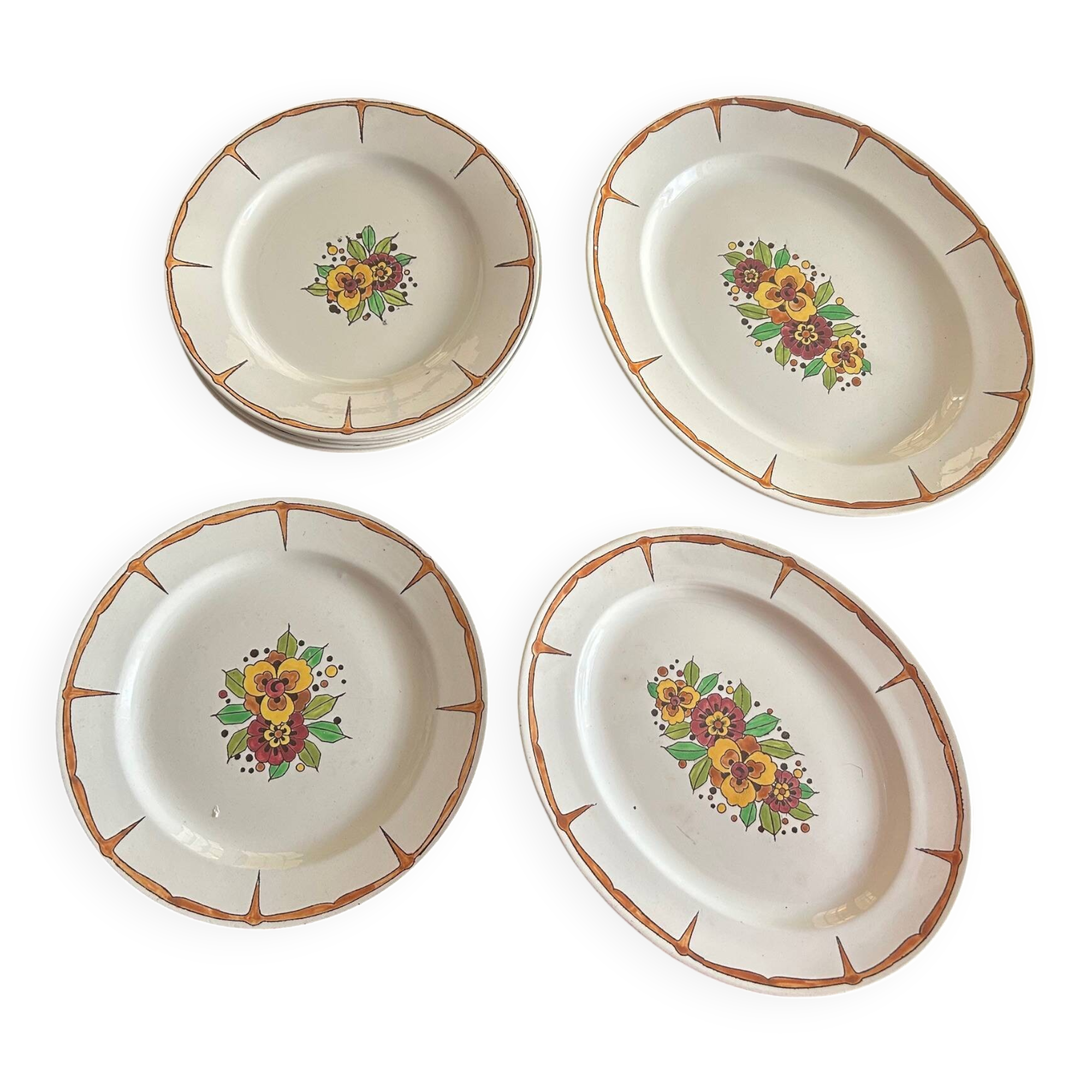 Set of art deco dishes boch fréres la louviére