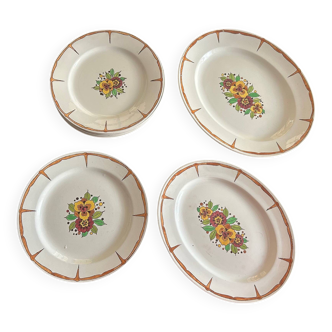 Set of art deco dishes boch fréres la louviére