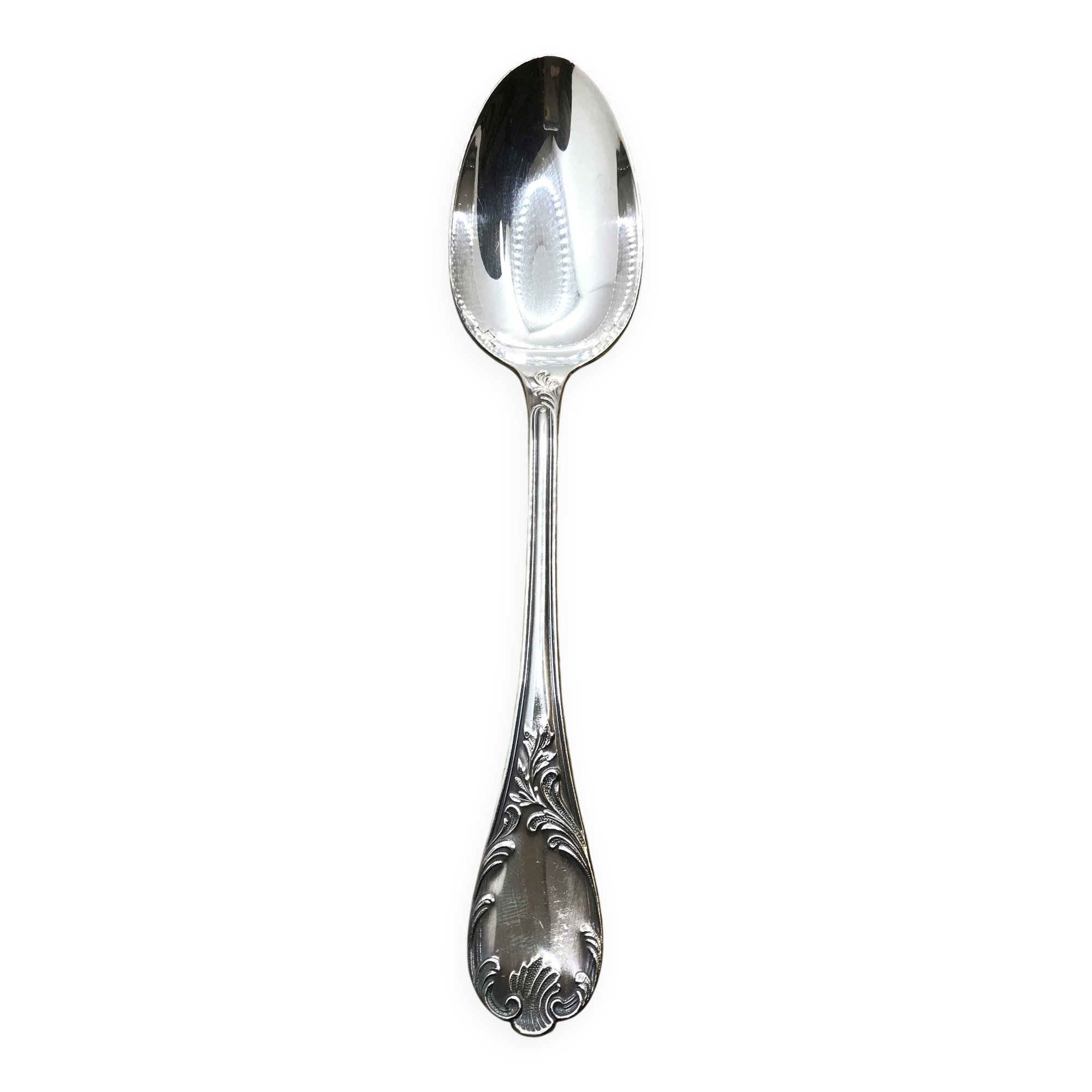 Silver-plated dessert spoon from Christofle, Marly model