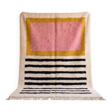 Tapis en laine pure fait main traditionnelle artisanale 1,5/2,5 m