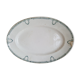 White Oval platter green patterned earthenware Ceranord