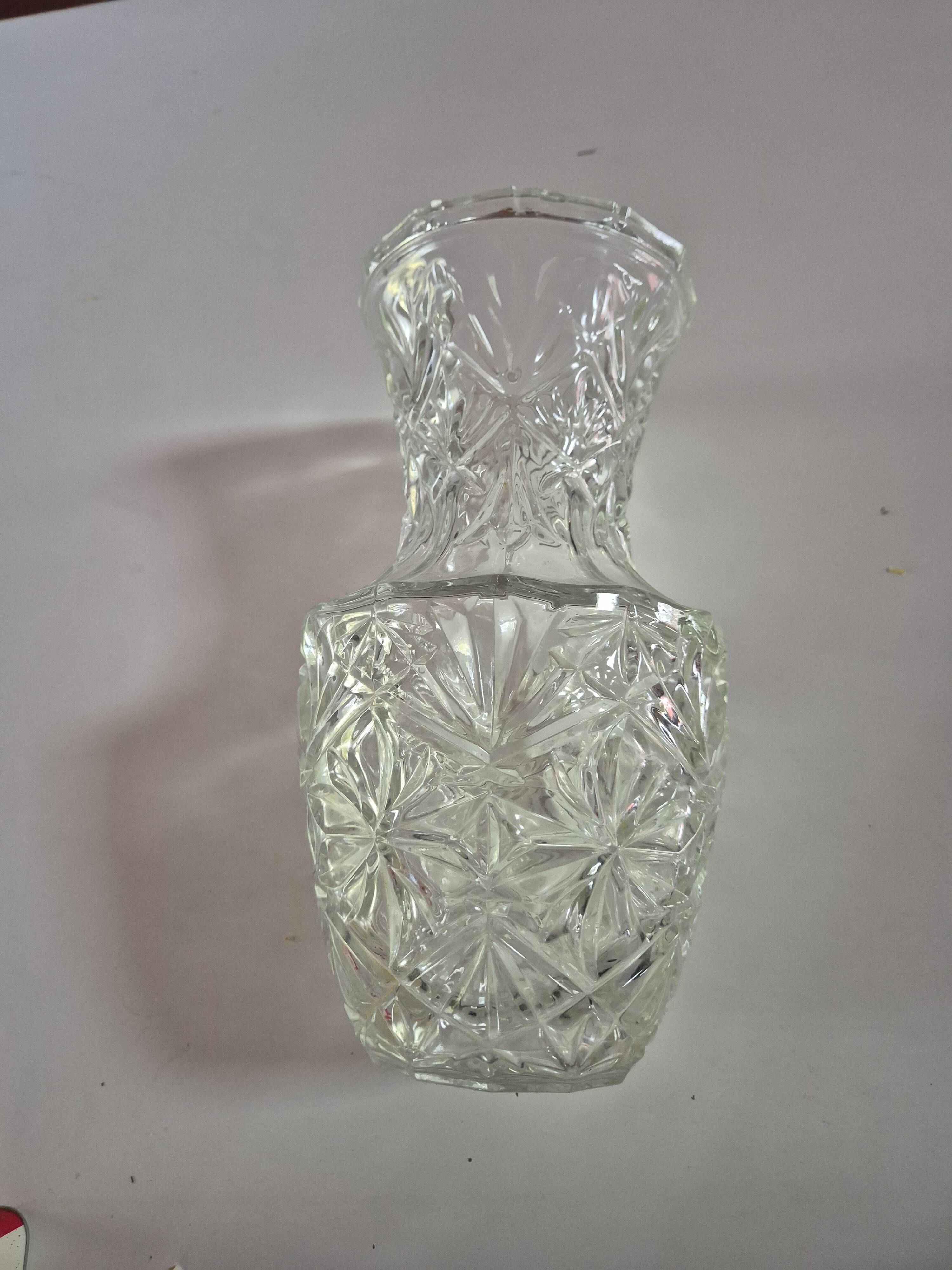 large vintage cut crystal vase