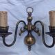 Set of 5 identical wall sconces in aged bronze, Dutch style.