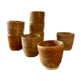 Set of 8 enamelled sandstone liqueur glasses