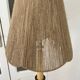 Lampadaire vintage en bois naturel et abat jour en corde années 1960
