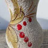Italian ceramic vase from 1950 with floral decoration