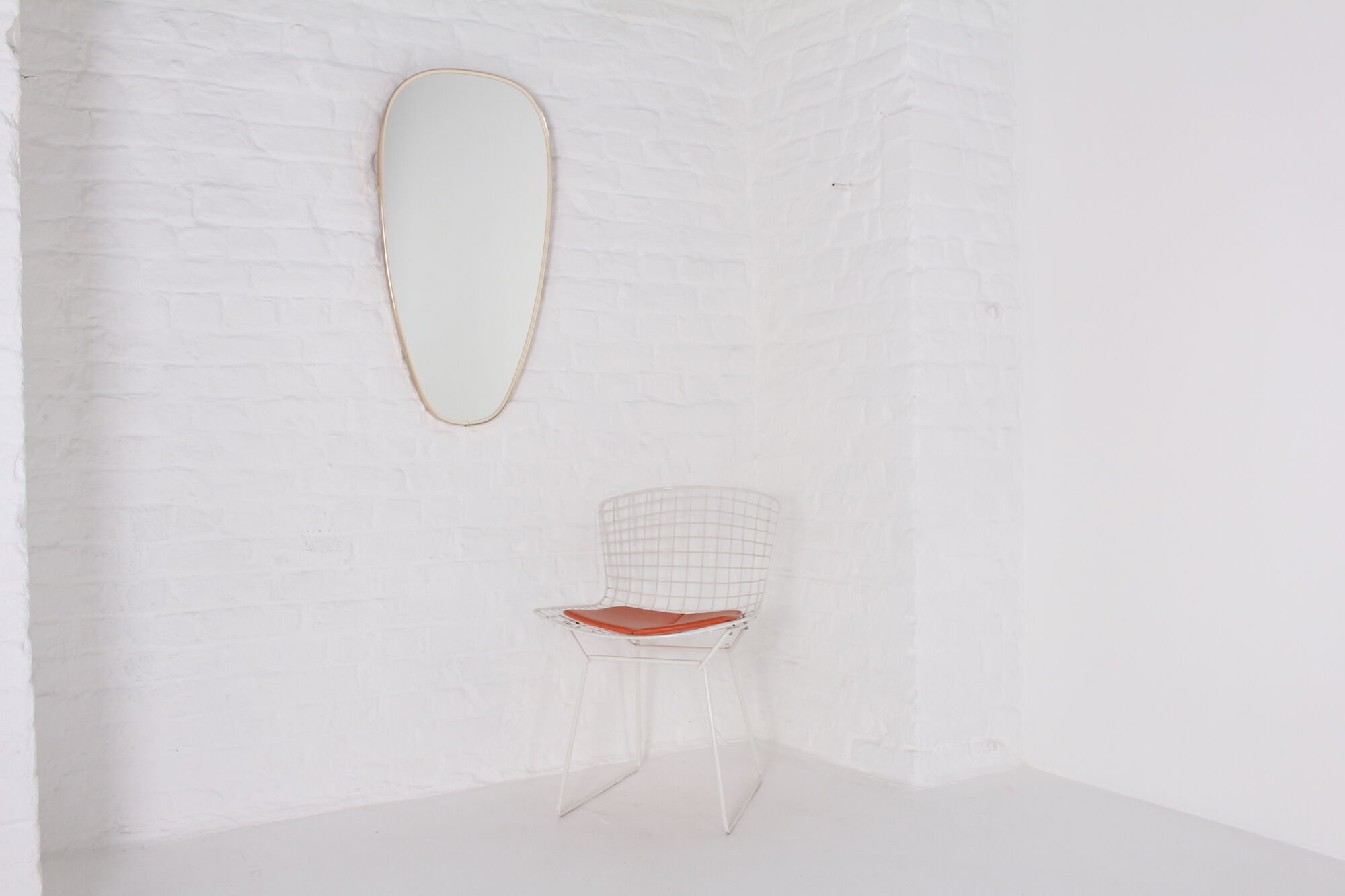 Mirror free form golden edge 1950s - 87x44cm