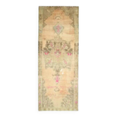 Tapis coureur vintage turc en laine et coton noué à la main des années 1970, 197x613.
