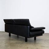 Black leather Alanda sofa by Paolo Piva for B&B Italia, 1980s