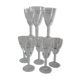 Set of 8 crystal wine glasses engraved 50s