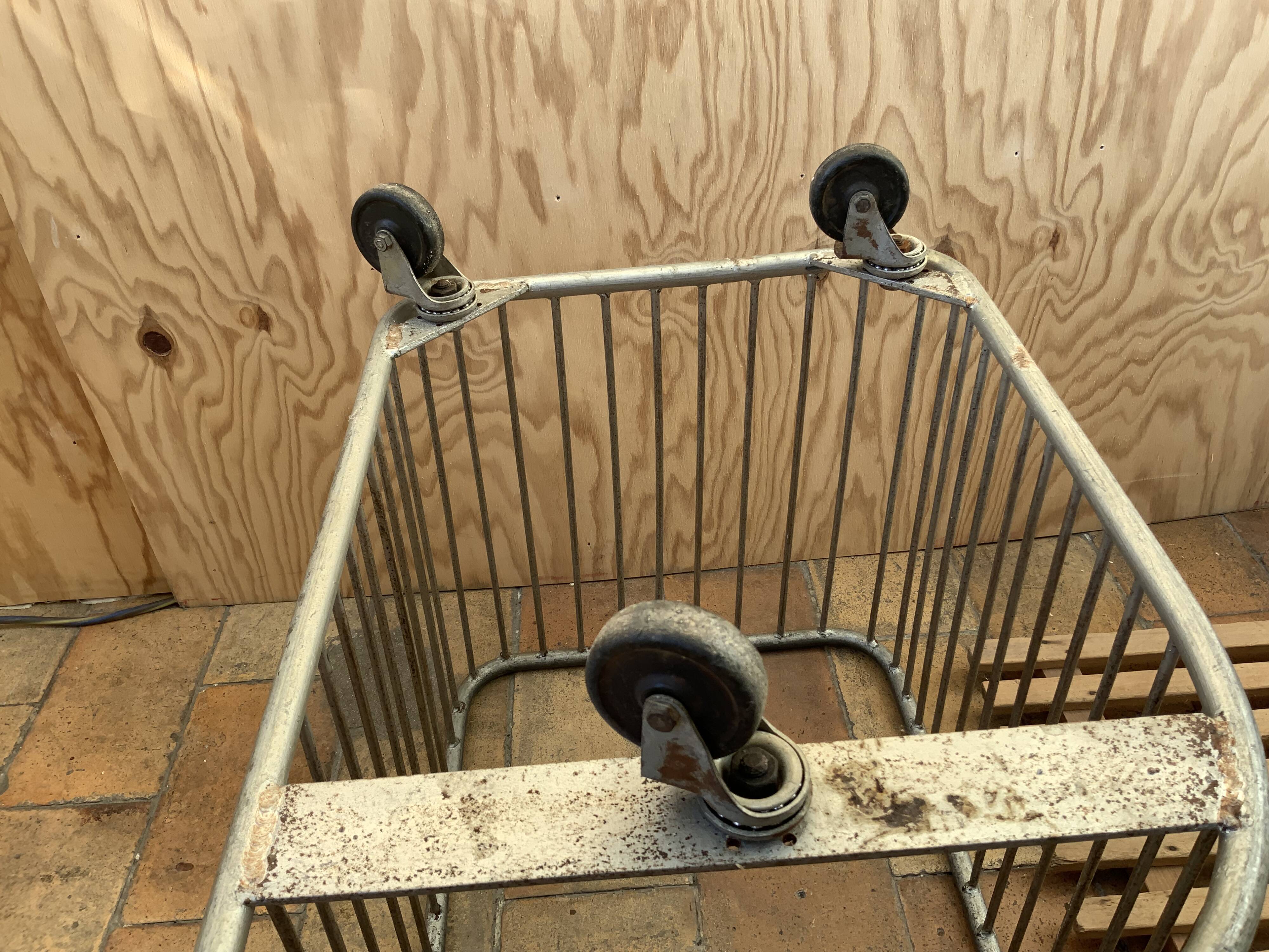 Vintage metal industrial trolley