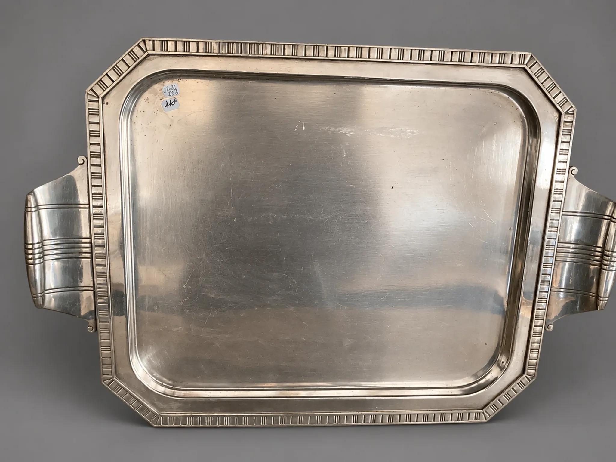 Large Art Deco silver-plated serving tray