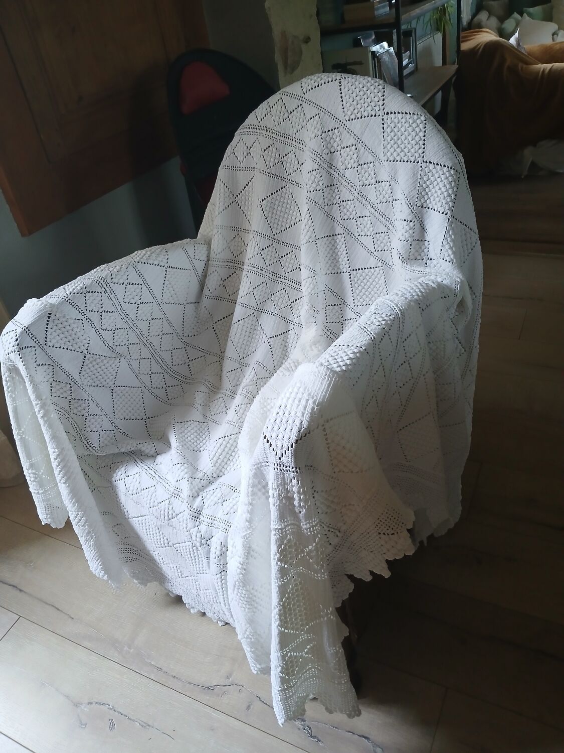 2 antique crochet bedspreads