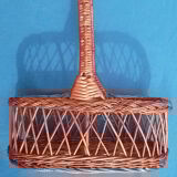 Panier porte bouteille en osier , vintage