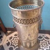 Brass umbrella stand with lion's head
