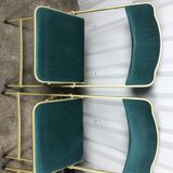 Suite of 4 foldable blue velvet event chairs