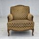 1950s, Danish relax chair, furniture velour, carved ash wood.
