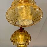 Trio of 3 glass chandelier suspensions GDR 1970 Veb Narva