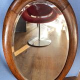 Art Deco beveled walnut mirror