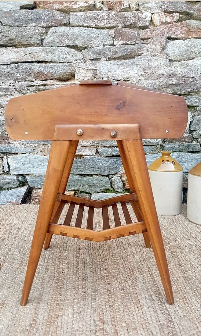 Former Scandinavian wooden sewing cart