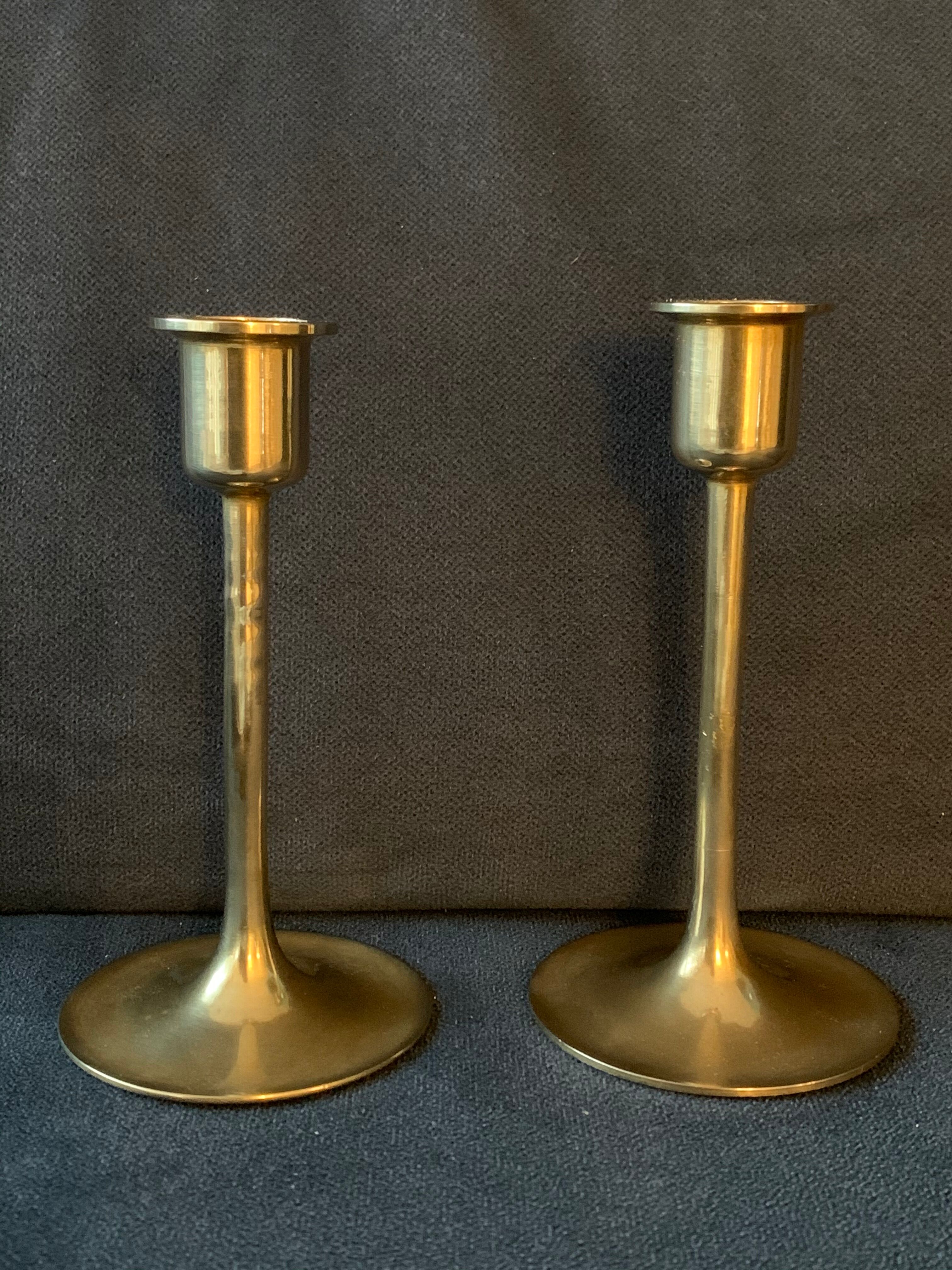 Pair of brass candlesticks