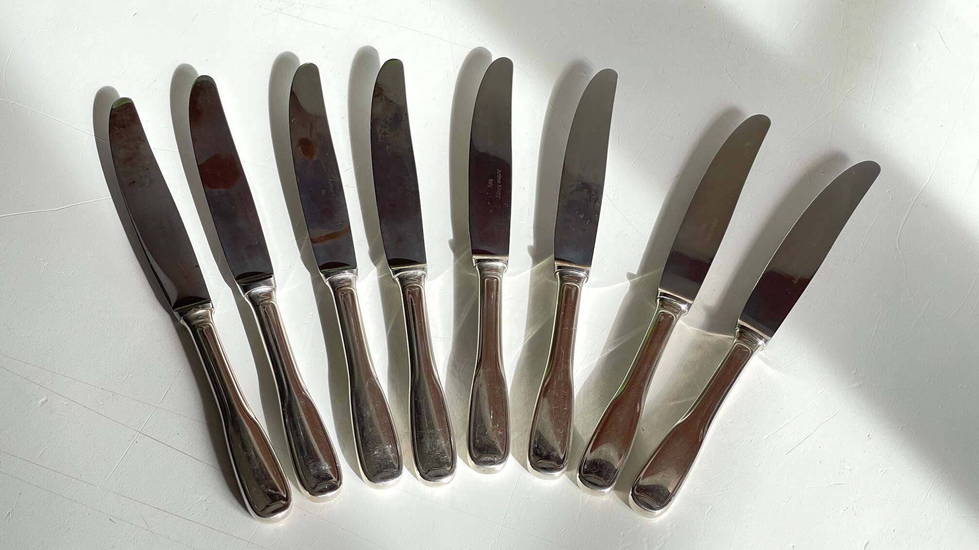 8 Table Knives A. Krupp Italy Vintage