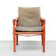 Fauteuil danois en teck et toile