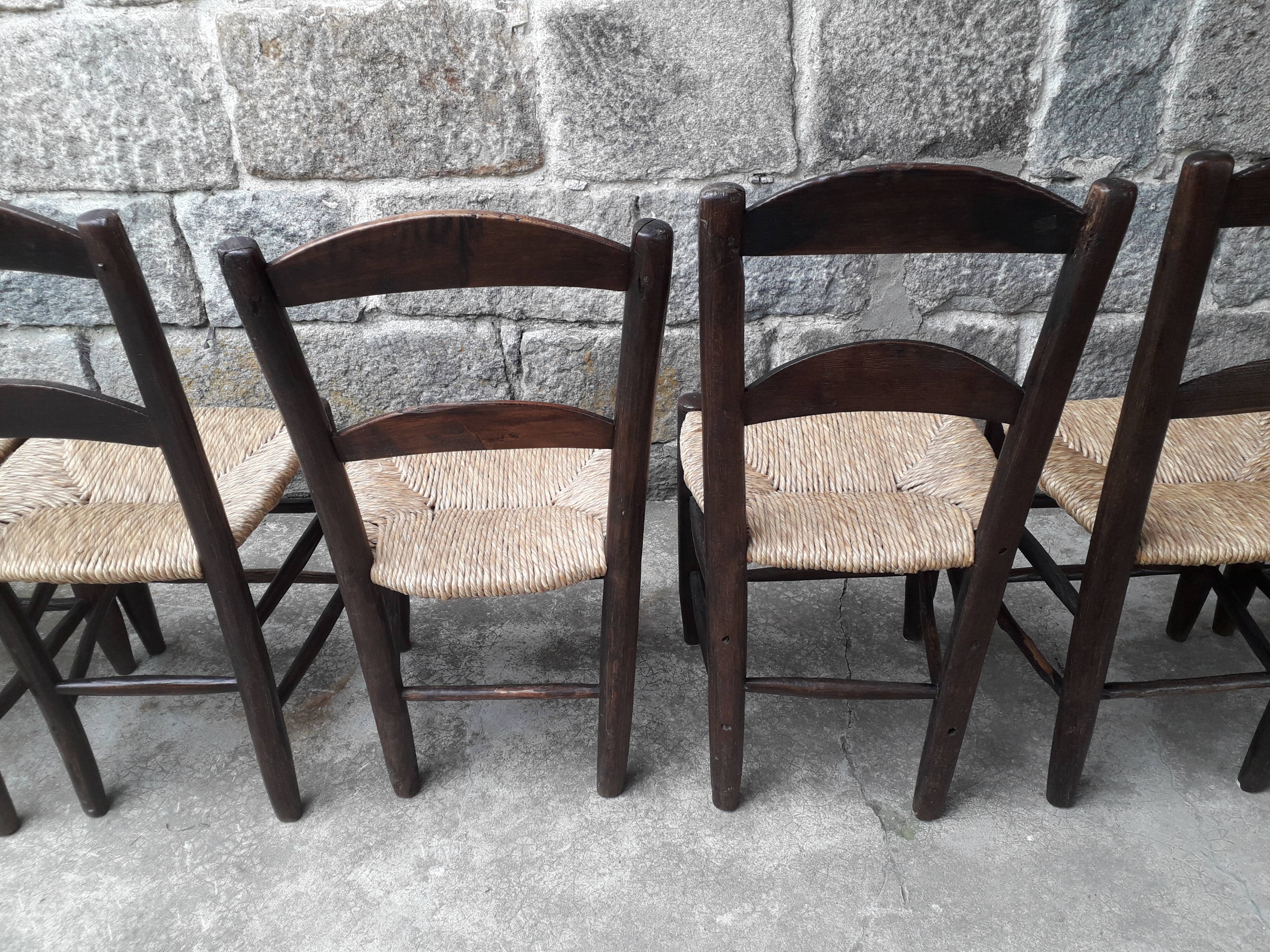 Mulched brutalist chairs, set of 6